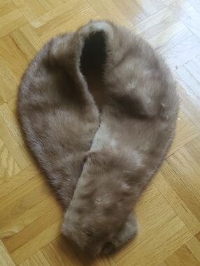 Pastel Mink Fur Vintage Collar Scarf